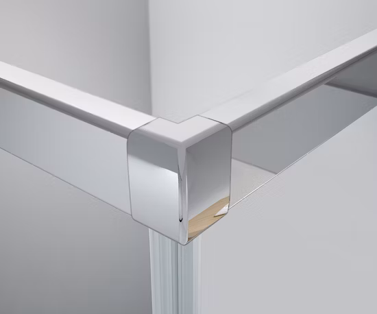 Угловая душевая кабина с двойным раздвижным входом и квадратным входом