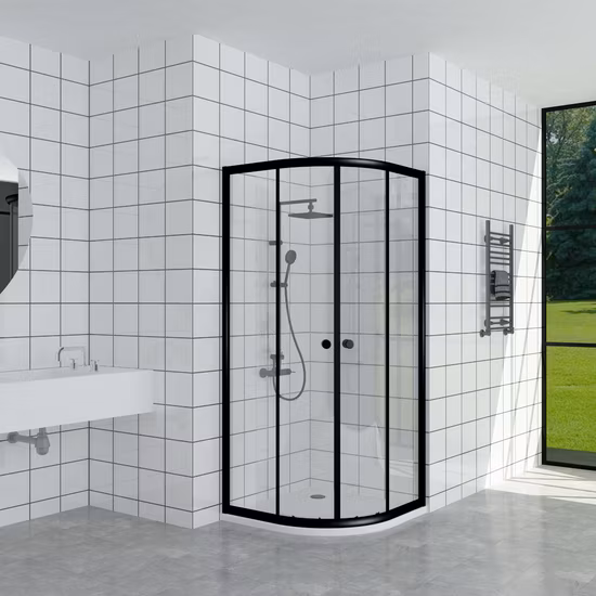 Snuofan Европейская ванная комната Простая поворотная черная душевая кабина 90X90